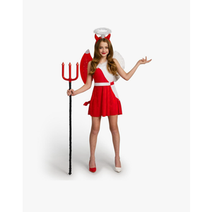 Spooktacular Creations Devil Costume for Kids, Child Angel and Devil Dress with Wings Headband for Halloween Role Play Party Size XL