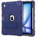 Azzsy for iPad Air 11-inch (M3/M2) 2025/2024, iPad Air 5th/4th Generation 10.9 Inch Case (2022/2020), Heavy Duty Shockproof Rugged Protective Case with Pencil Holder, Navy Blue