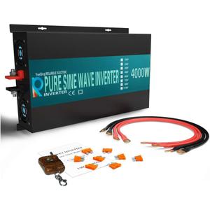 WZRELB 4000W 12V 120V Pure Sine Wave Solar Power Inverter with Remote Control Switch