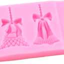 3 x Christmas Silicone Molds Christmas Tree Fondant Mold Christmas Bell Gingerbread Snowflake Reindeer Holly Leaves Molds For Xmas New Year Party Cake Cupcake Decoration Set Of 6