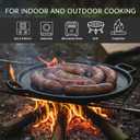 Home-Complete Cast Iron Pizza Pan - 14-Inch Baking Pan for Oven, Stovetop, Grill, or Campfires - Durable, Even-Heating, Versatile Cast Iron Griddle