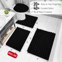 Arotive Luxury Toilet Rugs U-Shaped 24x20, Extra Soft Thick Absorbent Shaggy Chenille Bath Rugs, Non-Slip Machine Wash Dry, Bath Mat for Toilet Base, Tub and Shower, Home Decor Accessories, Black