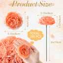 Thiccywoov 200 Pcs Flowers Long Stem Artificial Rose Bulk, 3.2 Inches Silk Rose Head Flowers Faux for Wedding Bridal Bouquet Independence Day Home Floral DIY Centerpieces Party Decoration(Peach)