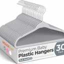 HOUSE DAY 11.4 Inch Baby Hangers 30 Pack - Plastic Kids Hangers Space Saving Thin Profile, Children Closet Organizers with Rotatable Hook of 360, Heavy Duty for Toddler Clothes Nursery - Gray