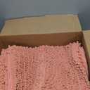ACCUMTEK Upgrade Extra Large Coral Bathroom Rug Set 3 Pieces Ultra Soft, Thick Absorbent Bath Mats, Non Slip Chenille Toilet Mat for Bathroom, Bedroom, Kitchen (48"x20"+24"x17"+U Shape24"x20")