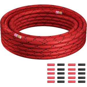 8 Gauge Wire 40 FT, Primary Automotive Power or Ground Wire, Battery Cable, Nylon Braided Jacket, Copper Clad Aluminum, Car Audio Amplifier RV Trailer Electrical Wire, with 10 Heat Shrink Tubing, Red