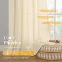LAMIT Beige Linen Curtains for Small Windows, 45 Inches Long 2 Panels Light Filtering Panels Rod Pocket Neutral Privacy Window Drapes for Living Room/Bedroom, 42 x 45 Inch