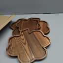 Nitial 3 Pcs St. Patrick's Day Serving Tray Plates Shamrock Shaped Wooden Plates Clover Shaped Dish Organizer Platter for Food Fruit Snack Candy Cookie St. Patrick's Day Home Party