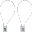 3 Digit Cable Combination Lock 16 inches Cable for School Gym Locker,Filing Cabinets,Helmet,Toolbox,Luggage Suitcase,knapsack,Grey 2Pack