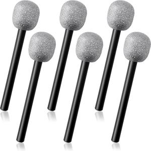 6 PCS Microphone Prop, Plastic Fake Microphone, Stage Glittered Microphone for Kids, Halloween Christmas Karaoke, Costume, Birthday Party