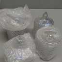 Aoriher 4 Pcs Crystal Glass Candy Jar Set with Lids Home Decorative Storage Jars for Apothecary, Bathroom, Kitchen, and Pantry, Ideal for Cotton Swabs and Jewelry(Medium,Rainbow)