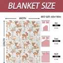 Cute Deer Blanket 5060 Inch,Forest Fawn and Mushroom Print Lightweight Flannel Throw with Woodland on White Background,Spring Rustic Farmhouse Home Decor,Gifts for Girls,Women