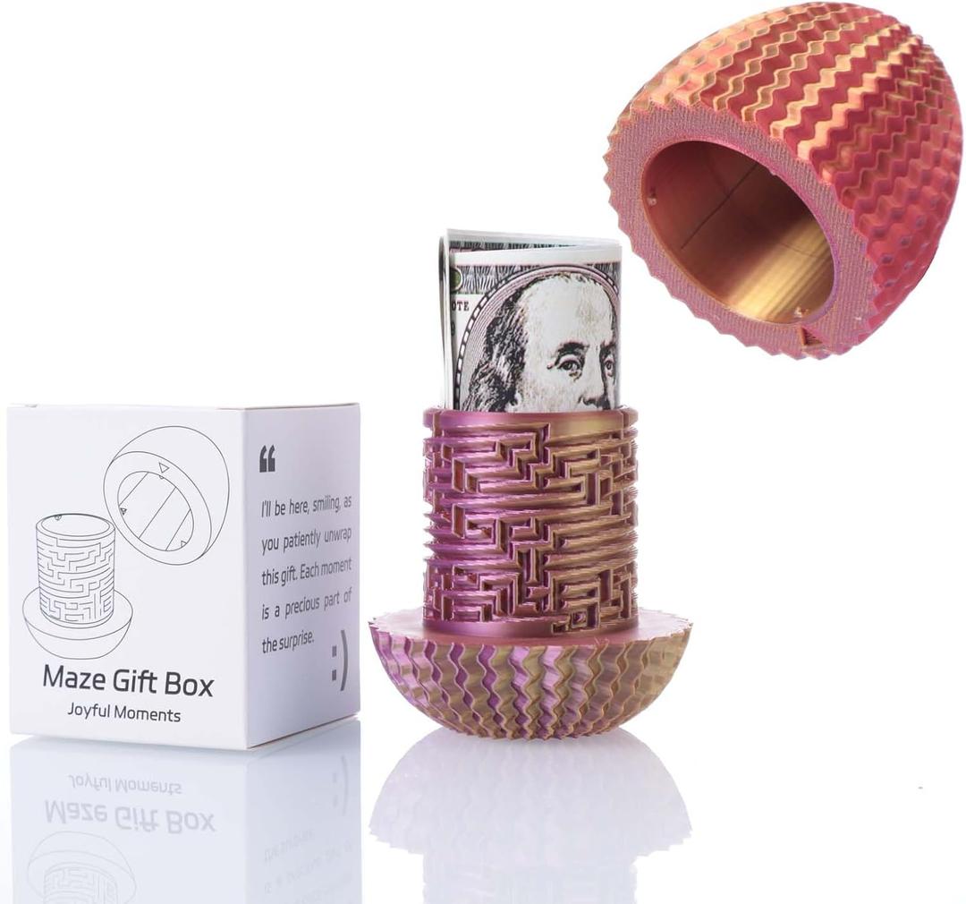 2026 Creative Gift Box: Easter Egg Mystery Puzzle with Hidden Compartment, Reusable Brain Teaser Game for Adults & Kids, Money Gift Ideas for Birthday Christmas Party Celebration (Red-gold-purple)