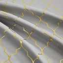 ZJDECOR Grey Full Blackout Window Curtain Panels with Gold Geo Moroccan Metallic Printed Pattern,Modern Grommet Drapes for Bedroom,Thermal Insulated Window Treatment,52" Wx84 L(Pack of 2),Grey/Gold