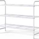 Kitsure Shoe Rack - Stainless Steel Shoe Organizer, Sturdy Shoe Rack for Closet and Front Door Entrance, Free Standing Shoe Shelf, Closet Organizers and Storage, White
