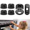 Oven Knob Covers - Heat Resistant Gas Stove Knob Locks with 3M Strong Adhesive, Oven Child Safety Lock for Kids & Pets, Oil & Water Proof, Easy to Use, Black (5+1 Pack)