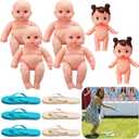 12 Pcs Funny Baby Shower Chancla Game Activities Baby Shower Games How to Throw the Chancla at Their Bad Ass Doll Babies Showers Game Gender Reveal, 6 Slippers 6 Fake Babies  12, Mixed Style