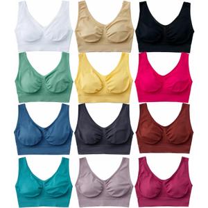 Hiking Gril Women's Comfort Wirefree Bralette Unpadded Sleep Yoga Bra 12pk XXL