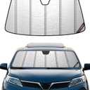Pigenius Windshield Sunshade for Toyota Sienna 2021-2026 NO HUD, Metallic Silver Finish