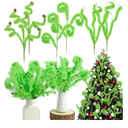 Cinnvoice 24 Pcs Christmas Tree Decorations 16" Lime Green Furry Christmas Tree Picks Branches Trees Topper Xmas Curly Ornaments Pick for Xmas Wreath Decor Holiday Party Vase Fillers Gift