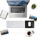 BLESWIN Clear Desk Mat, Transparent Writing Desk Mat, Durable Waterproof Multi-Functional Table Protector with Non-Slip Adhesive, 16.93 x 35.43 Inches, Suitable for Home and Office