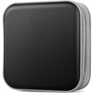 CD/DVD Case Wallet, 48 Capacity, Black, Plastic, Portable, Lightweight