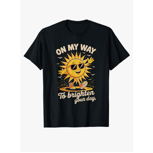 On My Way To Brighten Your Day With Sunshine T-Shirt, Size XL, Black