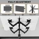 Black Quad Monitor Arm Mount for 13-27 Inch Screens | Ultrawide Screens Up to 34 inch Fully Adjustable Stand with C-Clamp/Grommet Base Max VESA 100x100 Each Screen Capacity 22lbs