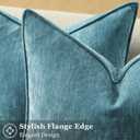 decorUhome Summer Couch Throw Pillow Covers 20x20 Set of 2, Decorative Soft Velvet Modern Cozy Chenille Pillow Cases with Elegant Design for Sofa Bed Living Room Home Decor, Teal