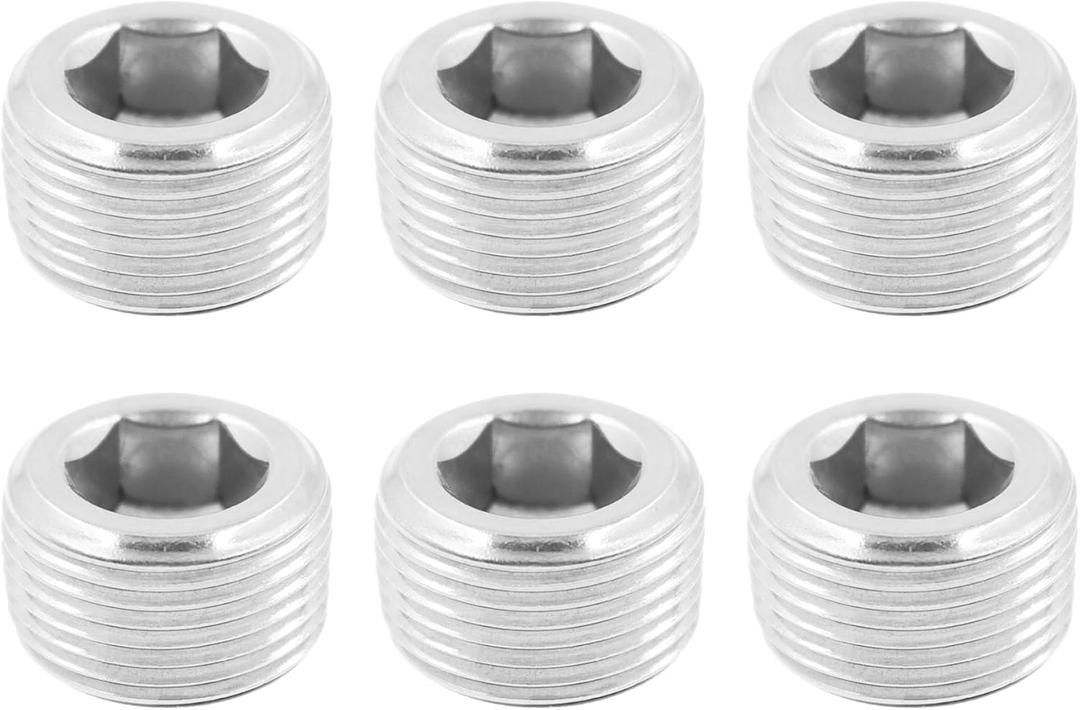 Internal Hex Thread Socket Pipe Plug Fitting,TTZEZE 304 Stainless Steel 1''NPT Male Countersunk Plug 6 PCS