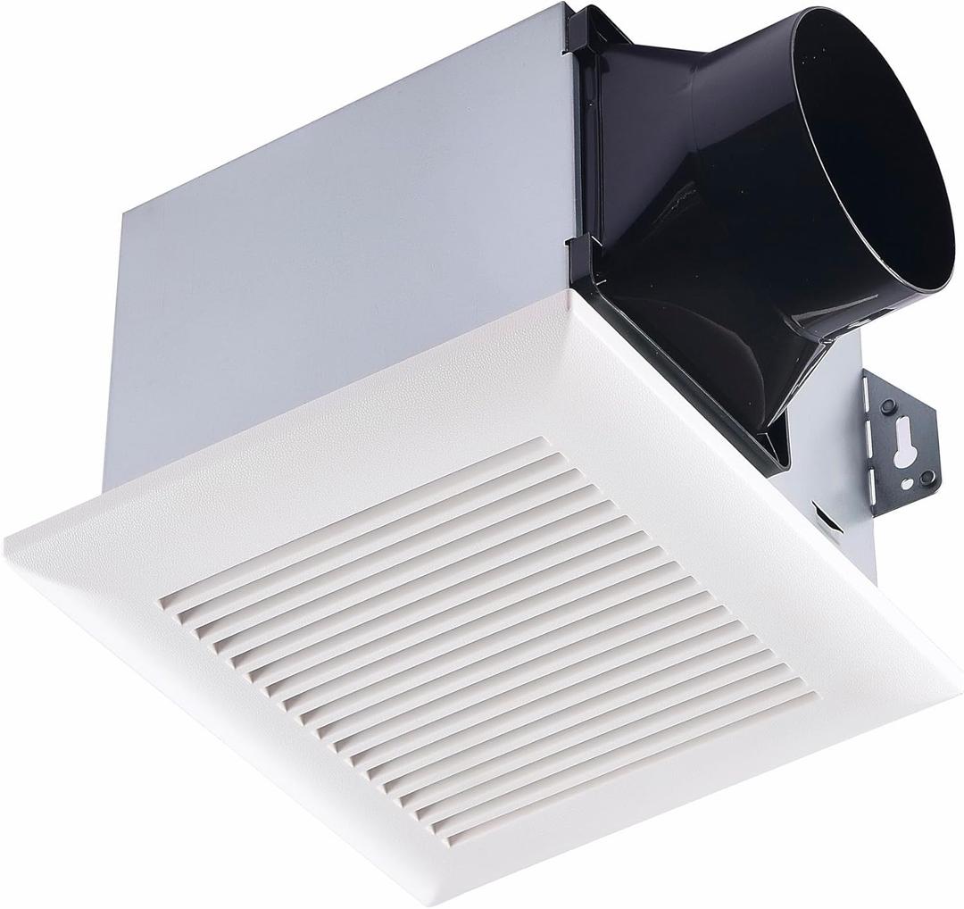 Tech Drive Bathroom Exhaust Fan 110 CFM, 1.5 Sone, 4-Inch Duct,No Attic Access Needed,Very Quiet Ventilation Fan, Easy to Install Ceiling Mounted, White, ETL Certified
