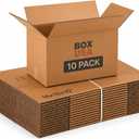 BOX USA Moving Boxes Small, 16"L x 10"W x 10"H, 10-Pack - Corrugated Cardboard Box