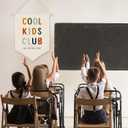 Cool Kids Club, Classroom Decor, Playroom Wall Decor, Welcome Gift, Canvas Hanging Pennant Flag Banner Wall Sign Decor