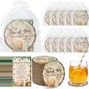 Cinrobiye 50 Set Baby Shower Favors for Guest Woodland Animal Appreciation Coaster Gifts Bulk Thank You Cards Organza Bags Guest Souvenirs Cup Holder Mat for Gender Neutral Party Table Decorations