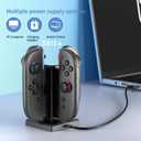 HEYSTOP Charging Dock Compatible with Nintendo Switch 2 Joy-Con, 4-Port Joycon Magnetic Charger Docking Station USB-C Charging LED Indicator for Switch 2 Controller Accessory