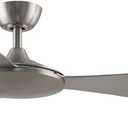 Fanimation GlideAire 3 Blade Ceiling Fan 52 Inches Wide with Brushed Nickel Finish and Brushed Nickel Blades