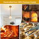 3 Pack Brushed Gold Pendant Lights Kitchen Island, Modern Crystal Chandelier Kitchen Pendant Lighting Over Island, Adjustable Hanging Mini Light Fixtures for Dining Room Hallway Corridor Bedroom