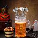 20 Pcs Halloween Swizzle Sticks Stainless Coffee and Cocktail Stirrers 8.27 Inches Ghost Stirrers Reusable Cocktail Stir Sticks for Halloween Party Tea Coffee Bar Decoration