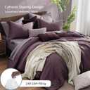 Monbix Full Size Comforter Set, Italian Plum Bedding Comforter for Full Size Bed Set Reversible, Bedding Sets Full 7 Pieces, Cationic Dyeing Bed in a Bag with Comforter, Sheets, Pillowcases & Shams