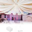 boldworks Ceiling Drapes Hanging Kit for Weddings Tent Bedroom Draping Parties Decoration White Fabric Includes Hoop Ring Set 5ft x 10ft Pack of 6 White