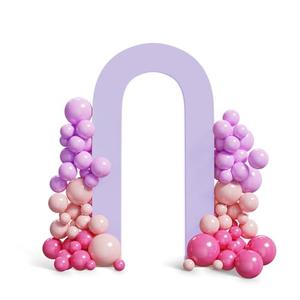 Peomeise 7.2FT Spandex Open Arch Backdrop Cover，U-Shaped 2-Sided Backdrop Cover，Round Top Chiara Stand Cover for Birthday Party Wedding Ceremony Baby Shower Decoration，Lavender