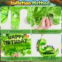 SNLN Dinosaur 1st Birthday Party Decorations for Boys Girls, Cute Foil Dinosaur Heart Star Balloons with Happy Birthday Banner Latex Balloons for Dino Baby Shower Kids Jungle Theme Party Supplies