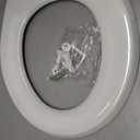 Mayfair Bennett Toilet Seat with Chrome Hinges, Slow Close Wood Seat, Secure Metal Hinges, Easy Install, Made in USA, Round, White
