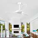 42 Inch Small Ceiling Fan without Light,Propeller Wood Blades,Quiet and Reversible,Timer and Speed Memory Function,Outdoor Ceiling Fan for Bedroom,Patios. (White, 42 inch)