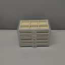 misaya Earring Jewelry Organizer with 5 Drawers, Birthday Present, Clear Acrylic Jewelry Box for Women, Velvet Earring Display Holder for Earrings Ring Bracelet Necklace, Cream