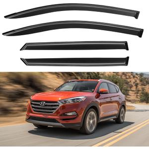 Window Visors Rain Guards for 2016 2017 2018 2019 2020 2021 Hyundai Tucson, Out-Channel Window Vent Wind Deflectors Visors Shades for 16 17 18 19 20 21 Tucson