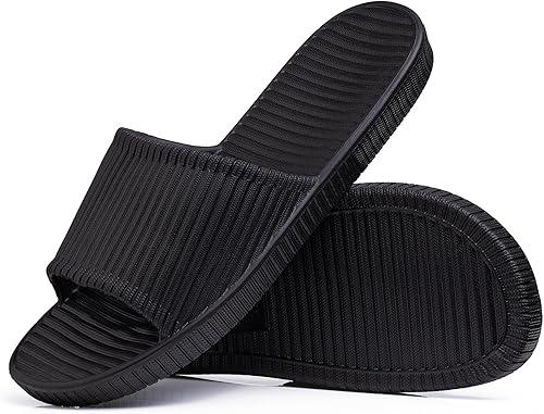 Women's Men’s Light Weight Bathroom Shower Slippers Quick Drying Pool Gym Indoor Home Beach Non Slip Spa Slides Toe Comfortable Soft Sandal, 42-43