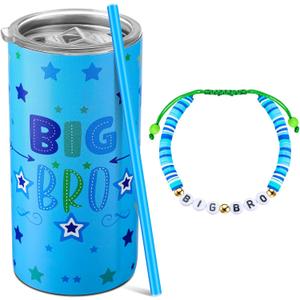 Maxcheck 2 Pcs Big Brother Gift 12 oz Big Brother Cup Stainless Steel Mug Blue Vacuum Insulated with Leak Proof Lid and Straw Bracelet for Little Boy Xmas Gifts Maxcheck 2 Pcs Big Brother Gift 12 oz Big Brother Cup Stainless Steel Mug Blue Vacuum Insulated with Leak Proof Lid and Straw Bracelet for Little Boy Xmas Gifts