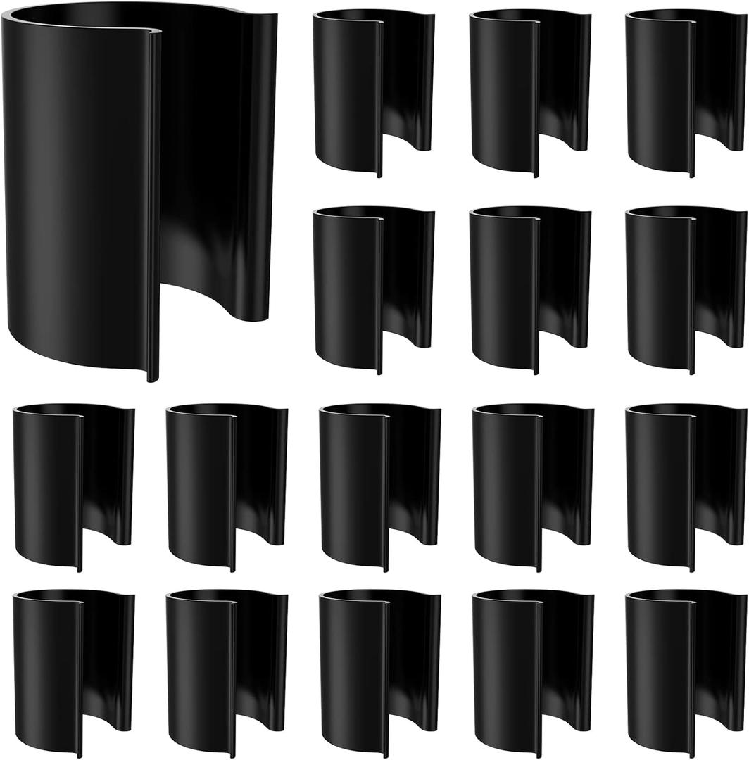 Jetec 32 Pcs Winter Black Pool Cover Clips for Above Ground Pool Cover Clamps for 1-1/2 Inch PVC Pipe Black Securing Clip for Backyard Swimming with Railing