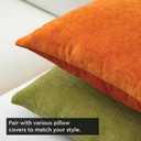 Encasa XO Thick Chenille Throw Pillow Covers Set of 2 | Orange - (18"x18") (45x45 cm) | Decorative Accent Square Throw Pillow Cases for Couch, Home Decor, Sofa